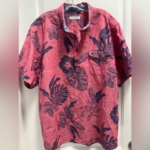 Men's Tatau Fronds Classic Fit Hawaiian Chambray Popover Shirt